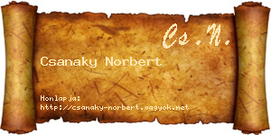 Csanaky Norbert névjegykártya