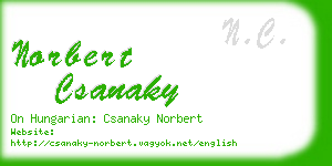 norbert csanaky business card